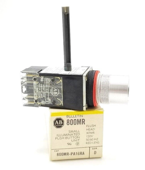 NIB ALLEN BRADLEY 800MR-PA16RA PUSH BUTTON UNIT RED LENS, SER. D