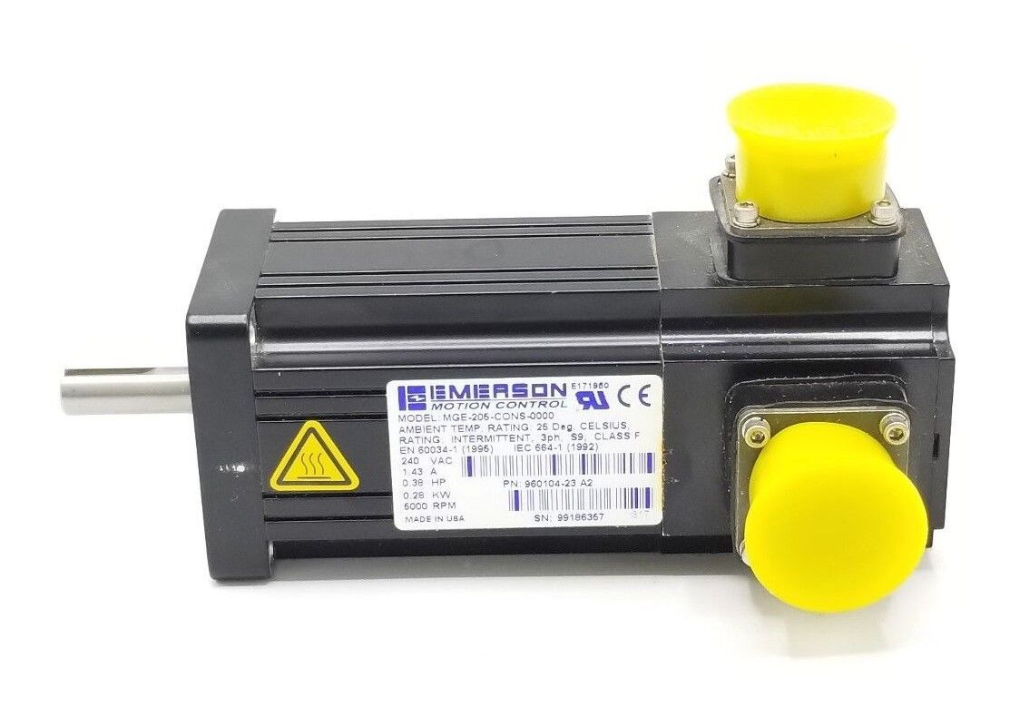 NEW EMERSON MOTION CONTROL MGE-205-CONS-0000 SERVO MOTOR 240V, 1.43A, 0.38HP