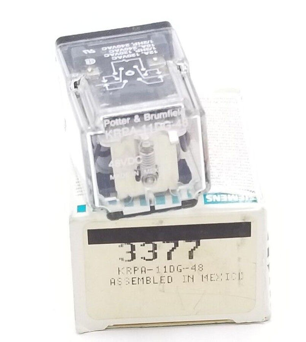 NIB POTTER & BRUMFIELD KRPA-11DG-48 RELAY 48VDC, 3377, KRPA11DG48