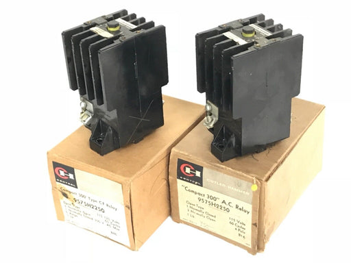 LOT OF 2 CUTLER-HAMMER 9575H2250 COMPACT 300 TYPE CF RELAYS 300VAC, 6A, 910