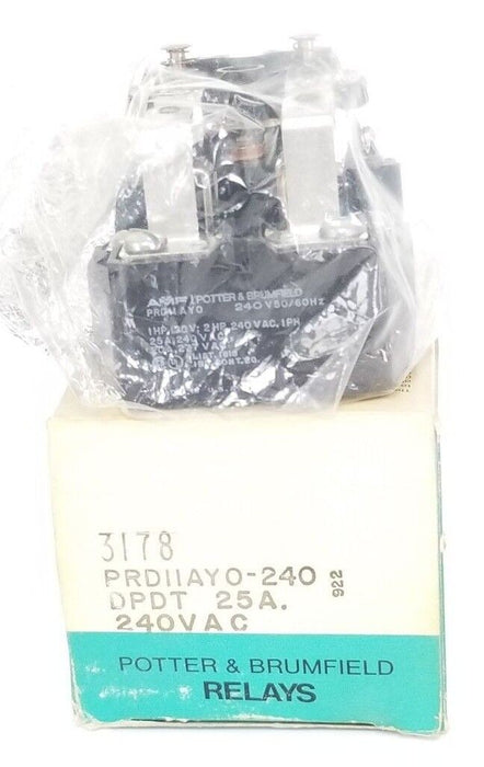 NIB AMF POTTER & BRUMFIELD PRD11AY0 RELAY 240V, 50/60HZ, 25A, PRD11AY0240