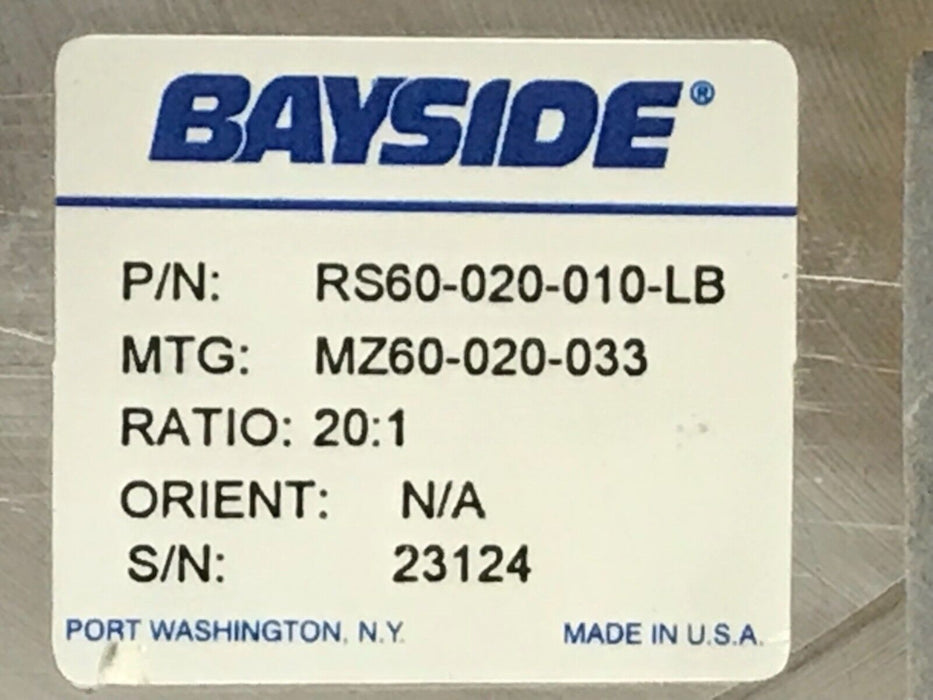 NEW PARKER BAYSIDE RS60-020-010-LB RIGHT ANGLE MOTOR 20:1 RATIO