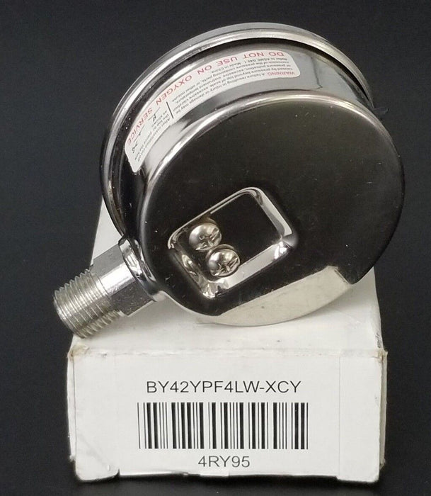 NIB WEKSLER BY42YPF4LW-XCY PRESSURE GAUGE 4RY95, 0-100PSI, 0-7BAR
