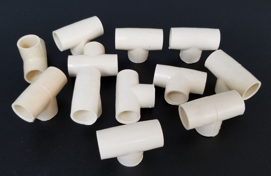 LOT OF 12 NEW CPF CHARLOTTE ASTM D-2846 T-FITTINGS CPVC-4120, CPF 1/2"