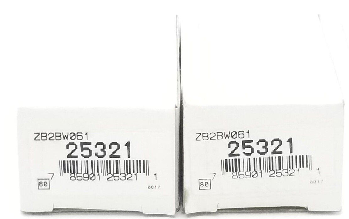 LOT OF 2 NIB TELEMECANIQUE ZB2-BW061 LIGHT MODULE ASSEMBLIES 22MM, 24V, ZB2BW061