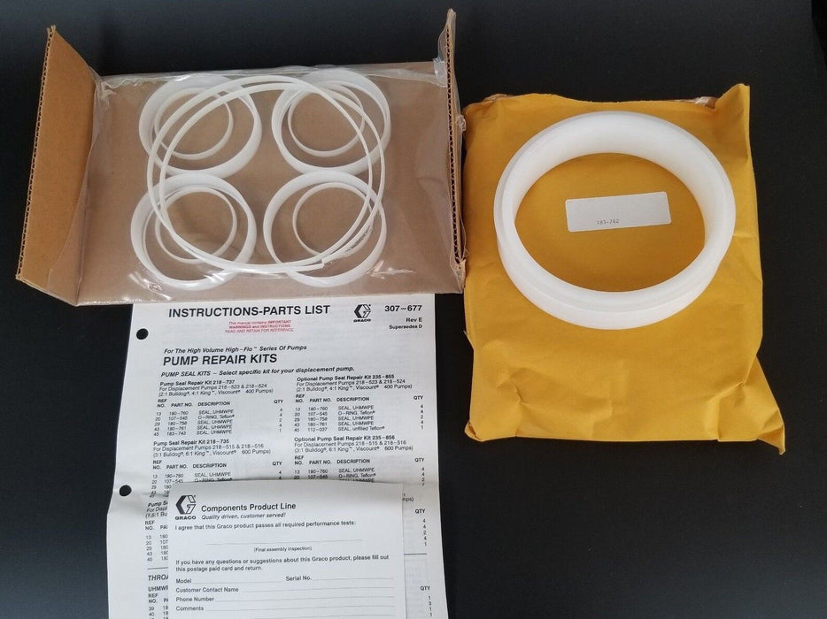 NIB GRACO 218-739 SERIES 194B PUMP SEAL REPAIR KIT 218739