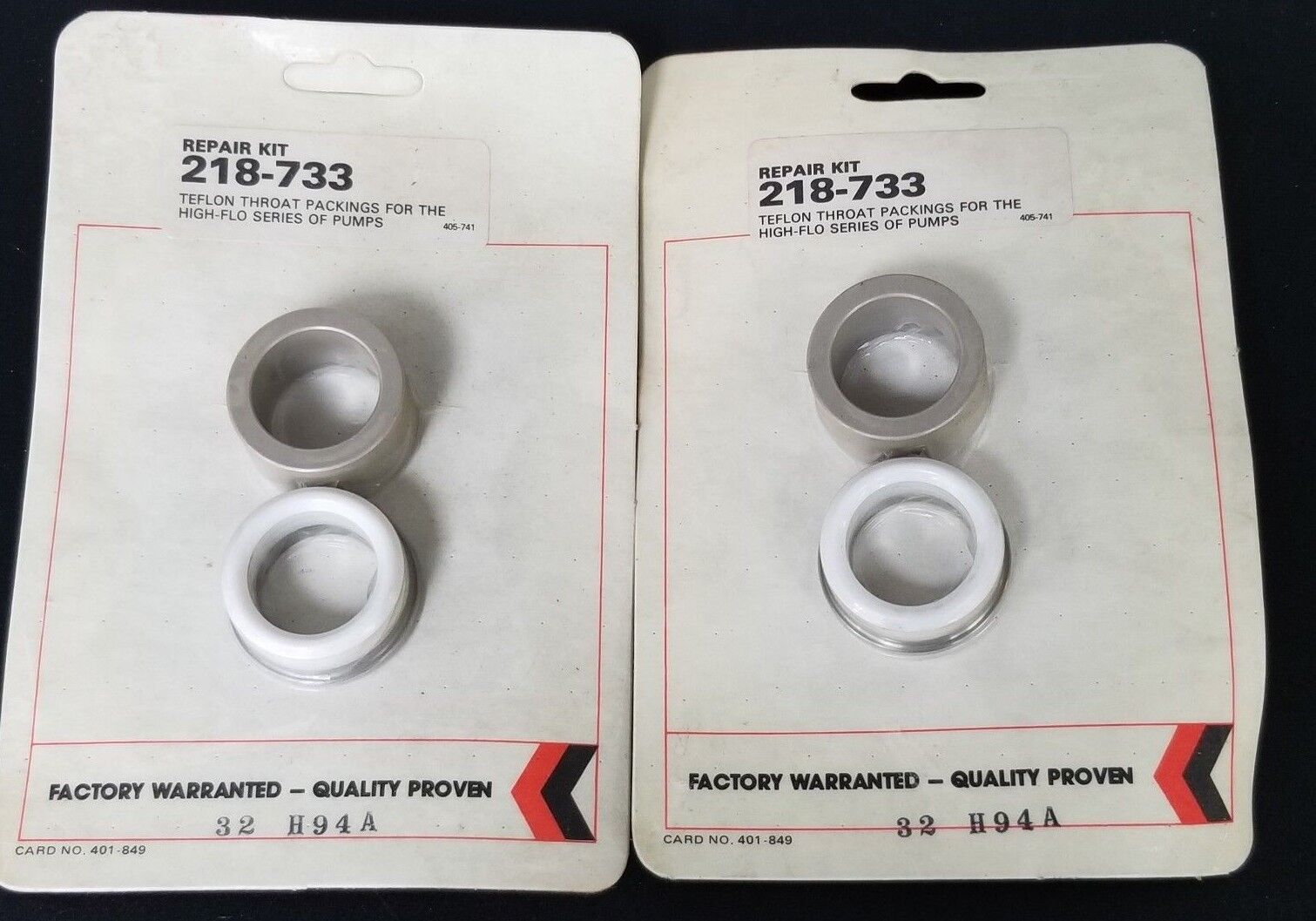 LOT OF 2 NEW GRACO 218-733 REPAIR KITS TEFLON THROAT PACKINGS FOR HIGH FLO SERIE