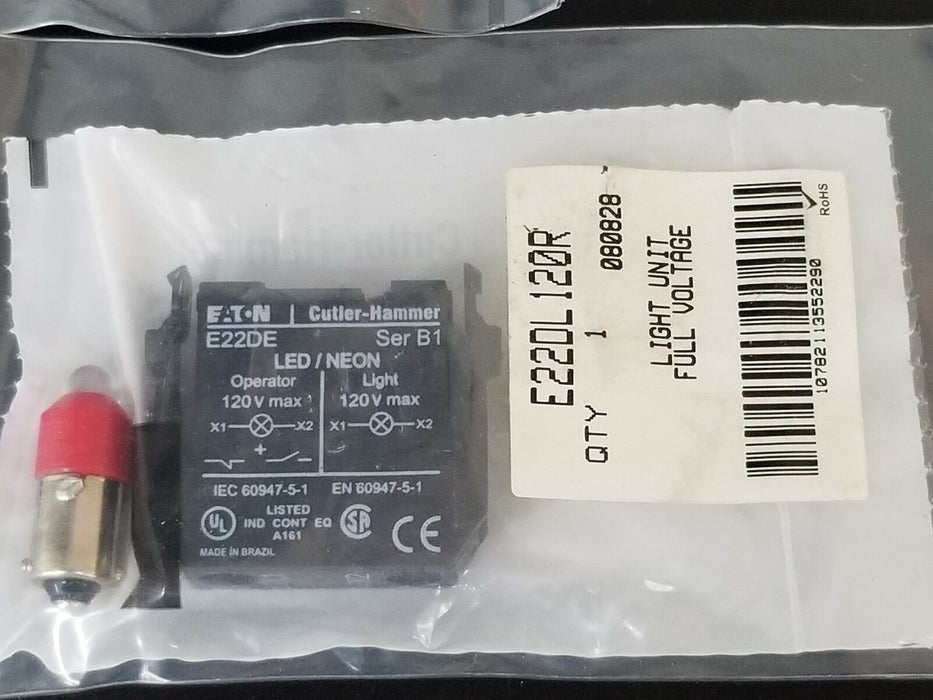 LOT OF 5 NEW EATON CUTLER-HAMMER E22DE DIRECT VOLTGE UNIT FOR LED/NEON BULB