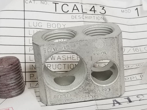 NEW GENERAL ELECTRIC TCAL43 CIRCUIT BREAKER LUG KIT *INCOMPLETE*
