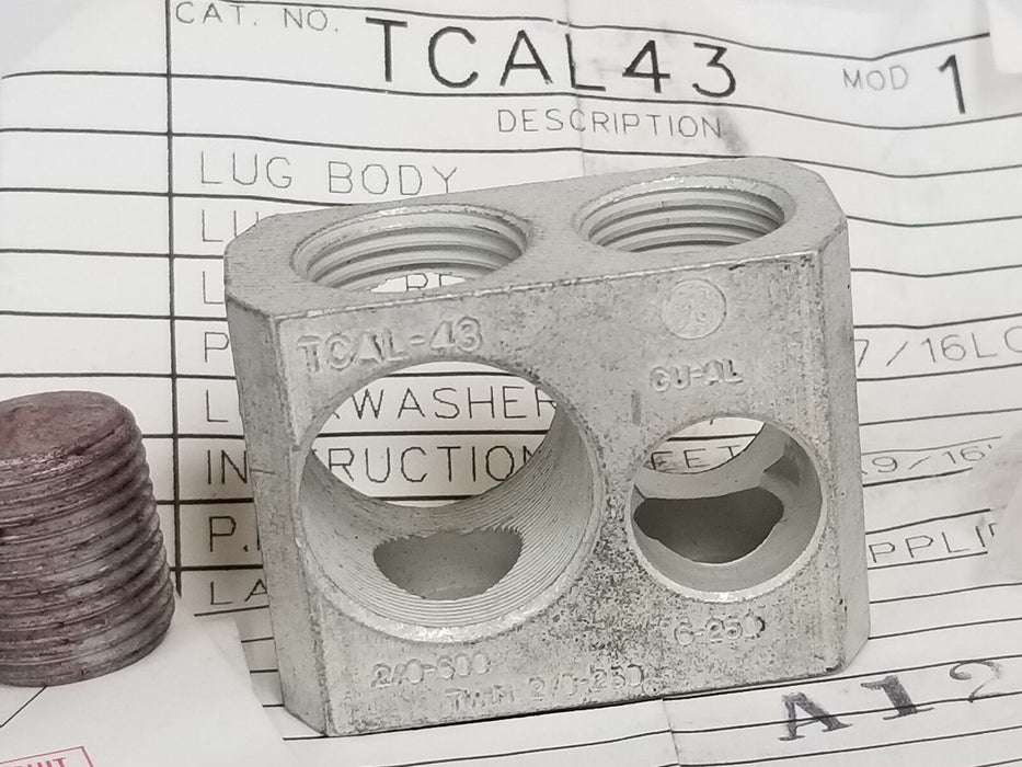 NEW GENERAL ELECTRIC TCAL43 CIRCUIT BREAKER LUG KIT *INCOMPLETE*