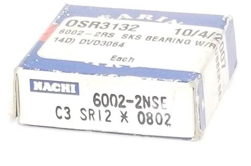 NIB NACHI 6002-2NSE BEARING 60022RS, C3 SR12 * 0802, 60022NSE