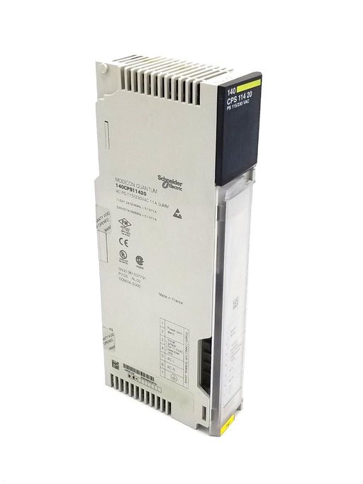 SCHNEIDER MODICON QUANTUM 140-CPS-114-20 PV:03 RL:02 AC POWER SUPPLY 140CPS11420