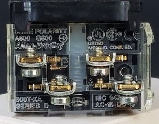 NIB ALLEN BRADLEY 800T-B9A YELLOW PUSH BUTTON TYPE 4,13, SER. T, 800TB9A