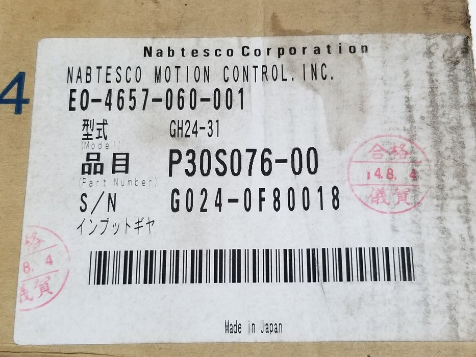 NEW NABTESCO TEIJIN SEIKI GH24-31 P30S076-00 VIGODRIVE GEAR REDUCER E04657060001