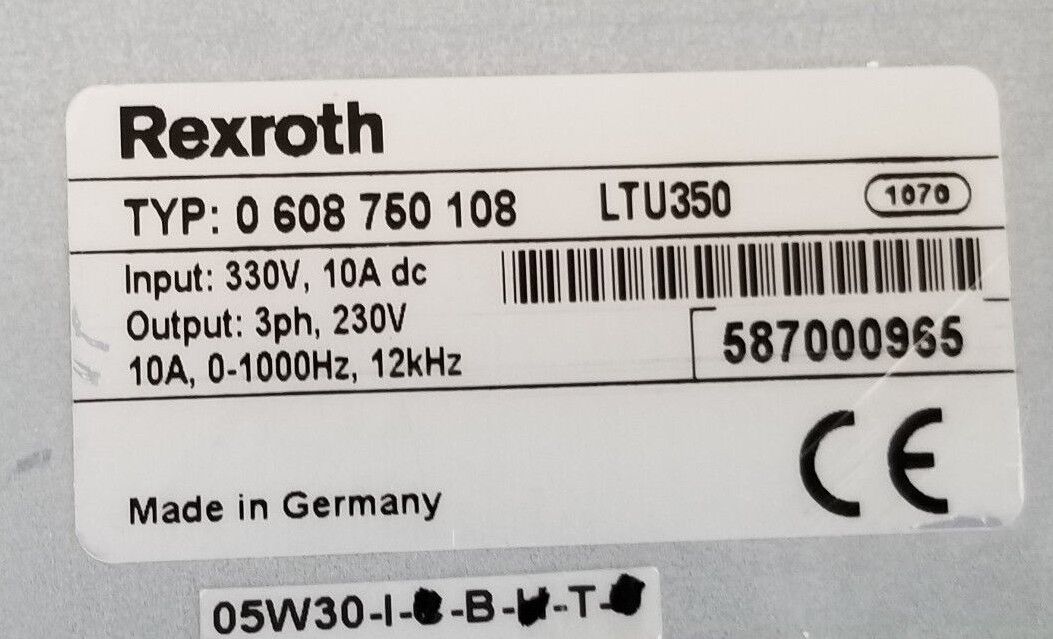 REXROTH 0 608 750 108 LTU350 SERVO AMPLIFIER ESA030G, 0608750108