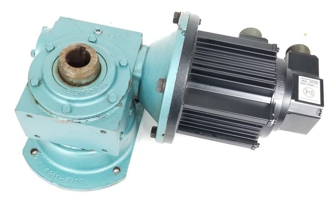 YASKAWA USAREM-05CHP21 SERVO MOTOR W/ UTOPI-150VA ENCODER, 3192-MF-2-058 REDUCER