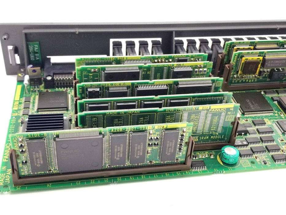 FANUC A16B-2202-0860 / 05D 18B 4 AXIS MAIN CPU BOARD A16B2202086005D W/MODULES