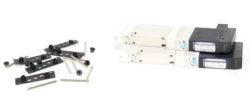 LOT OF 2 KOGANEI F10T2-CPL3 SOLENOID VALVES 24VDC, 0.2~0.7MPA, F10T2CPL3DC24V