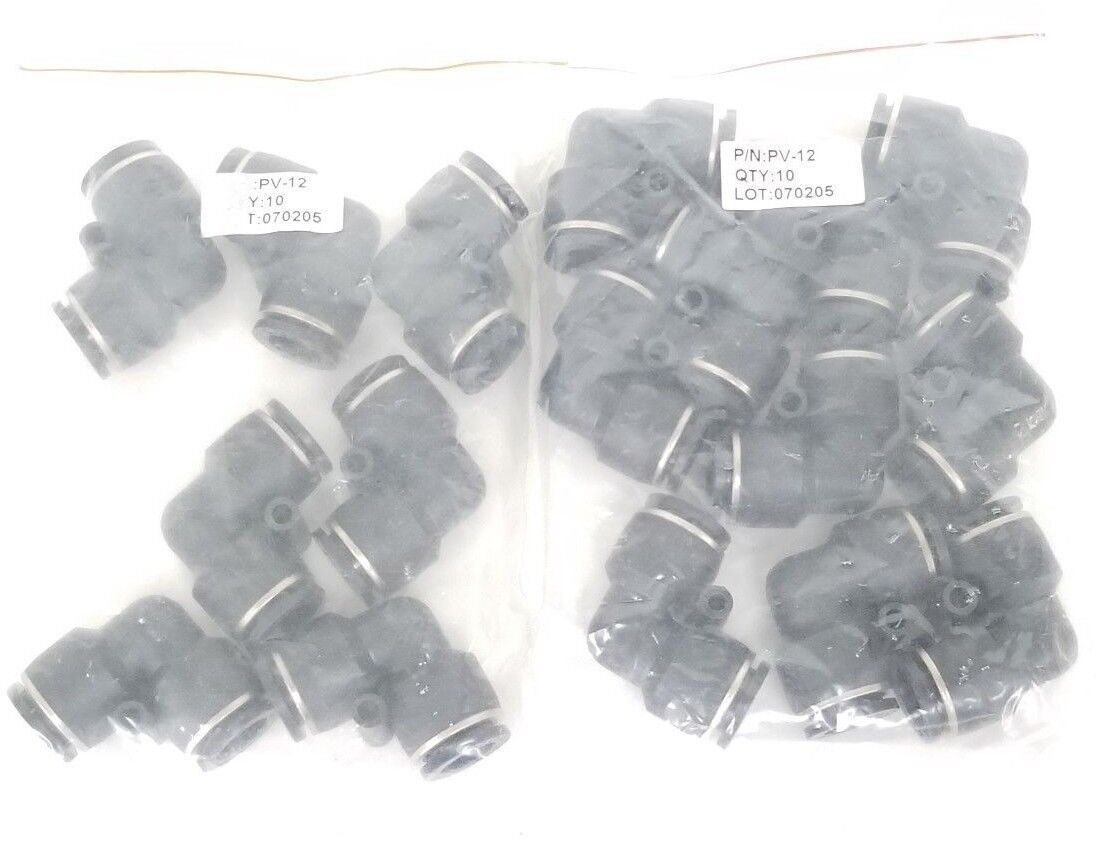 LOT OF 17 NEW PISCO PNEUMATICS PV-12 FITTINGS 12MM, ELBOW, PV12
