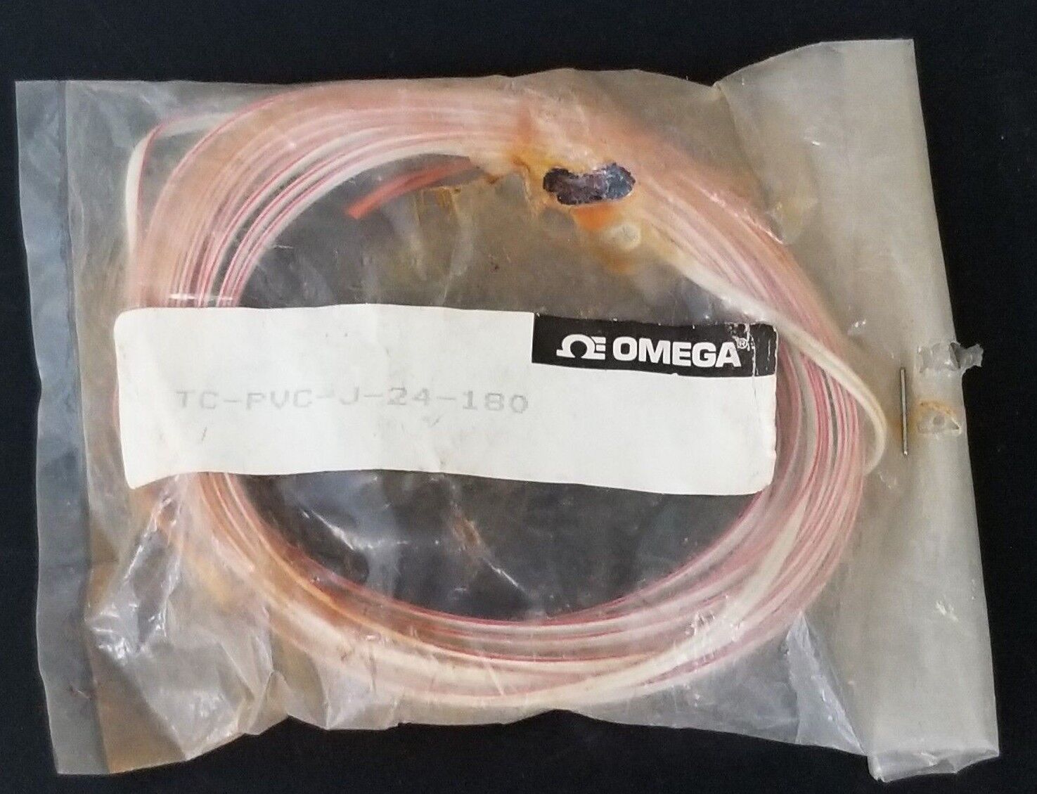 NEW OMEGA TC-PVC-J-24-180 THERMOCOUPLE TYPE-J EPOXY COATED TIP