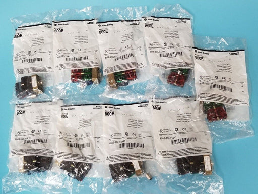 LOT OF 9 NEW ALLEN BRADLEY 800E-2DLT3X11 FULL VOLTAGE MODULES SER. A