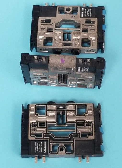 LOT OF 3 FESTO ELECTRIC 176-067 SOLENOID VALVES N502 , 384-164 18-26, 4VDC