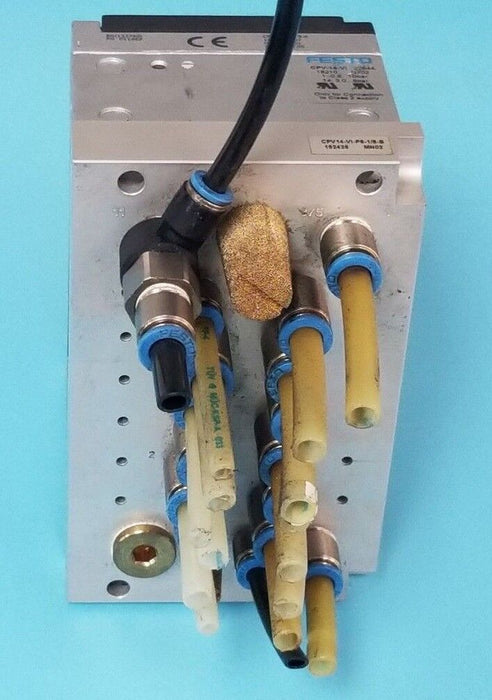 FESTO ELECTRIC CPV14-VI-F6-1/8-B BASE W/ (6) 176-067 SOLENOID VALVES N502 18210