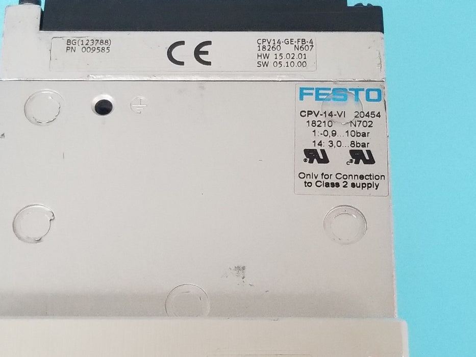 FESTO ELECTRIC CPV14-VI-P4-1/8-B MULTI PIN BASE W/ CPV-14-VI , CPV14-GE-FB-4