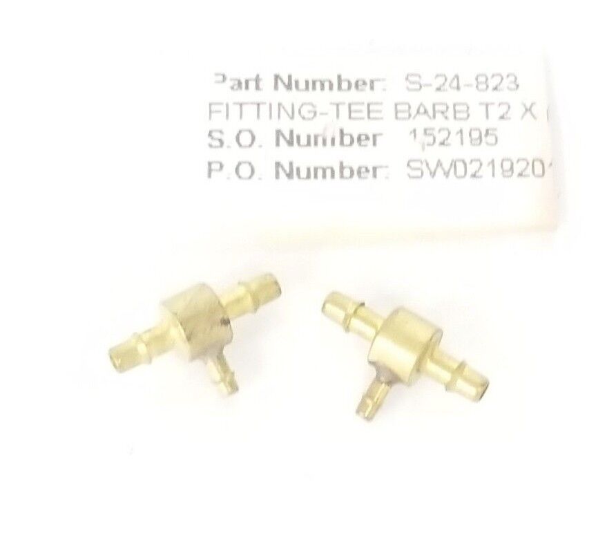 LOT OF 2 NEW GENERIC S-24-823 FITTINGS-TEE BARB T2 X (2 X T3)