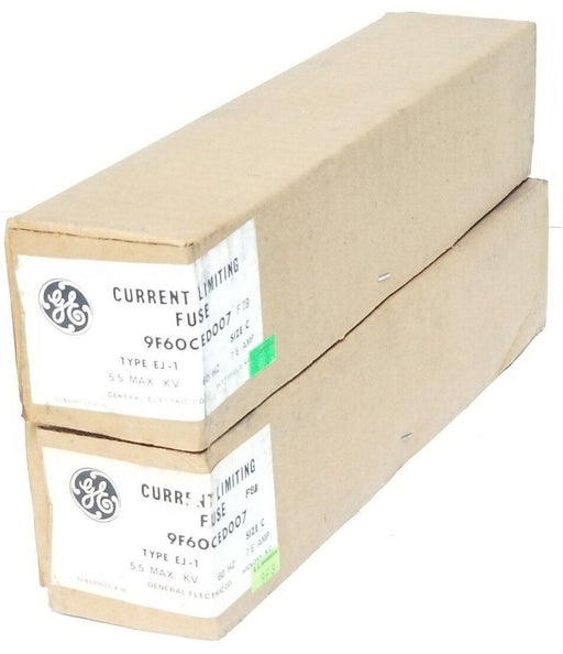 LOT OF 2 NIB GENERAL ELECTRIC 9F60CED007 TYPE EJ-1 FUSES 4800V, SIZE C