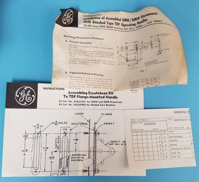 NIB GENERAL ELECTRIC THMF3100 DISCONNECT SWITCH 600VAC, 250VDC, 565B714G2