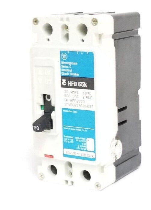 WESTINGHOUSE 6639C85G87 CIRCUIT BREAKER HFD2030 , SER.C, 600VAC, 30A, HFD 65K