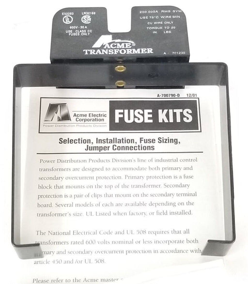 NIB ACME TRANSFORMER PL-112702 PRIMARY FUSE KIT PL112702