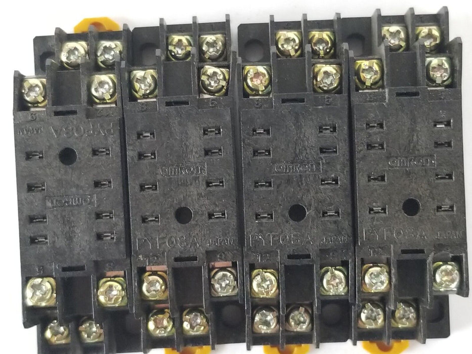 LOT OF 4 OMRON PYF08A RELAY SOCKETS 2-M4X10