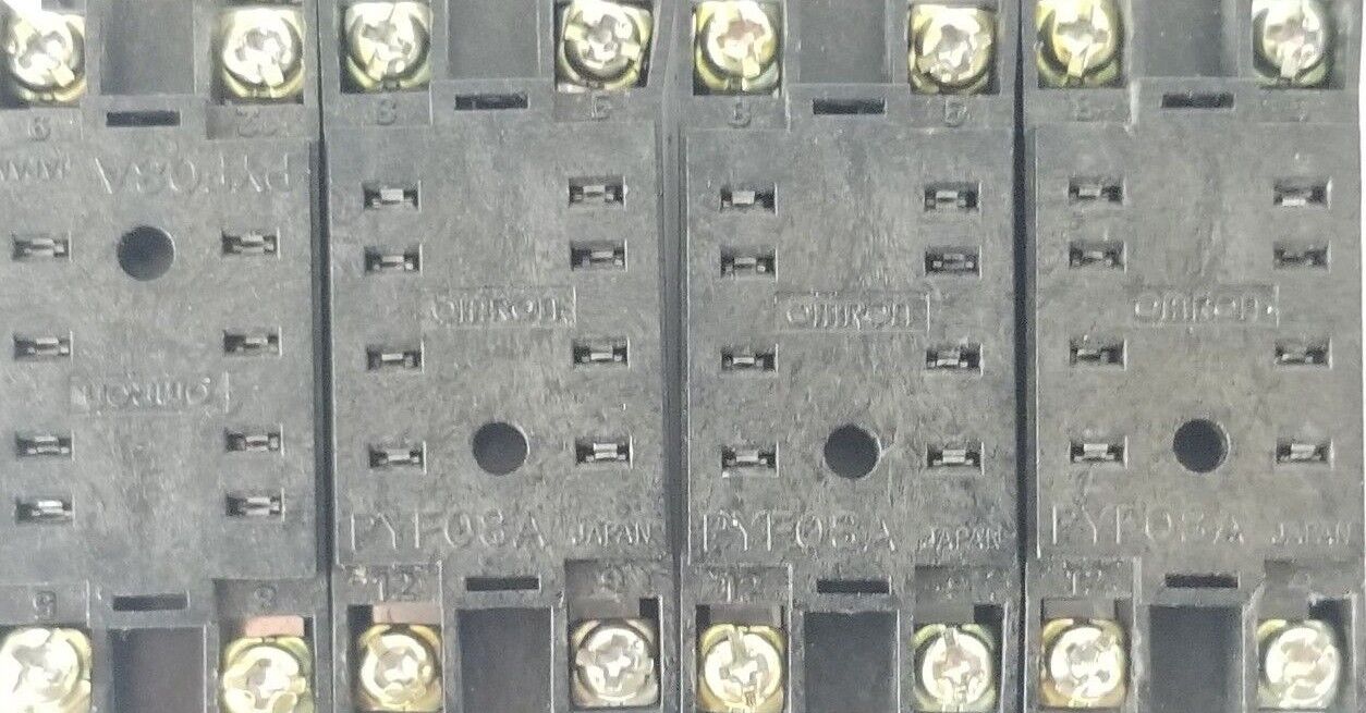 LOT OF 4 OMRON PYF08A RELAY SOCKETS 2-M4X10