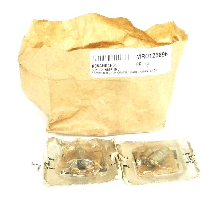 LOT OF 2 NEW AMP INC. 331351 COMPUTER JACK COAXIAL CABLE CONNECTORS