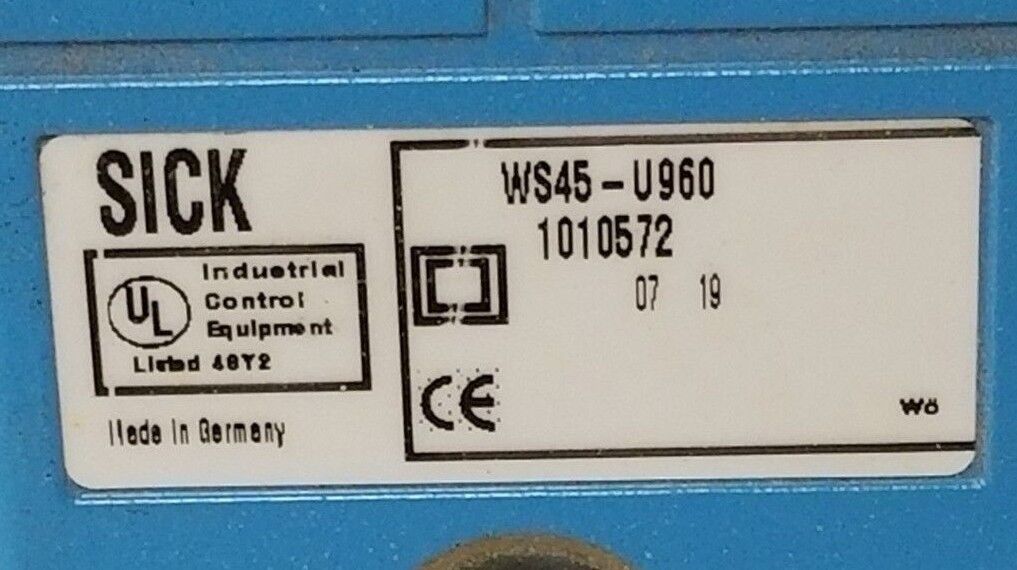 SICK WS45-U960 THROUGH-BEAM PHOTO INDIVIDUAL SENDER WS45U960, 1010572