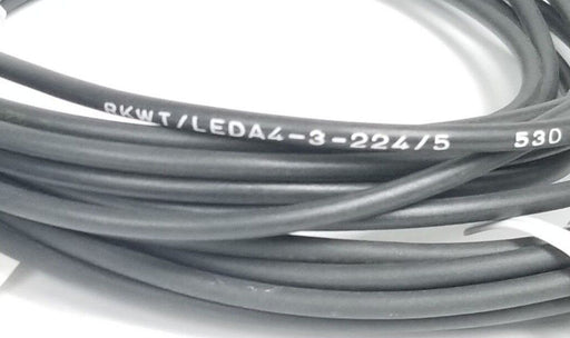 LOT OF 2 LUMBERG RKWT/LED A 4/3-224/5M CORDSETS, 5 METERS, RKWT/LEDA4-3-224/5