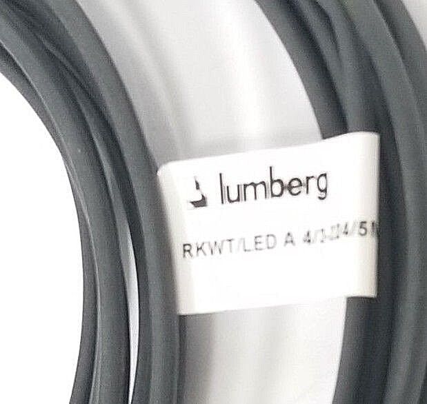 LOT OF 2 LUMBERG RKWT/LED A 4/3-224/5M CORDSETS, 5 METERS, RKWT/LEDA4-3-224/5