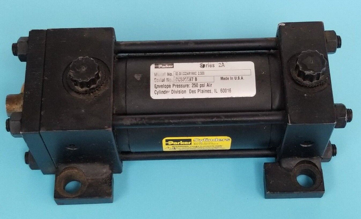 PARKER 02.00 CC2AR19MC 2.500 SERIES 2A PNEUMATIC CYLINDER, 2" BORE X 2.5" STROKE