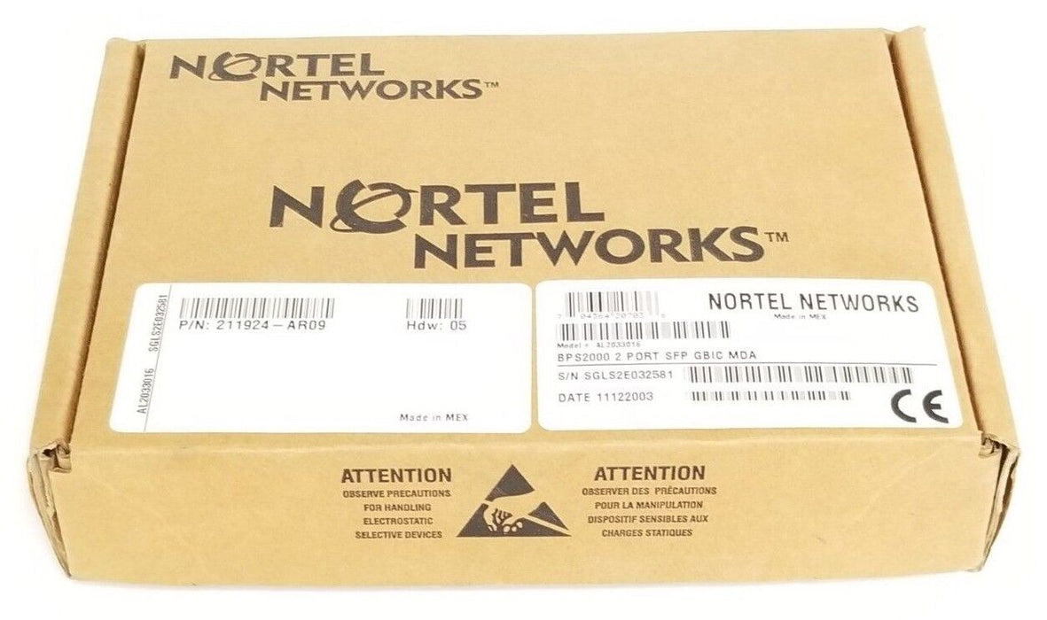 NIB NORTEL NETWORKS BPS2000-2GE MDA BOARD 2 PORT SFP GBIC MDA P210464-CR02