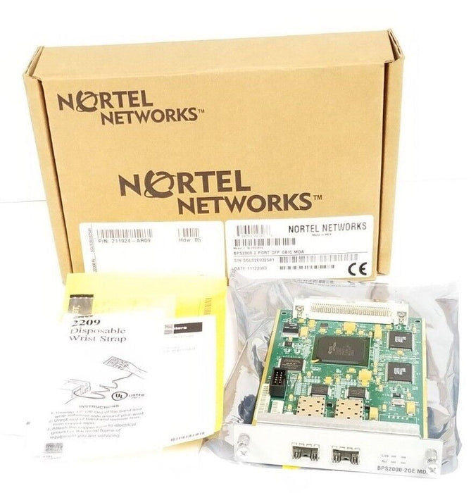 NIB NORTEL NETWORKS BPS2000-2GE MDA BOARD 2 PORT SFP GBIC MDA P210464-CR02