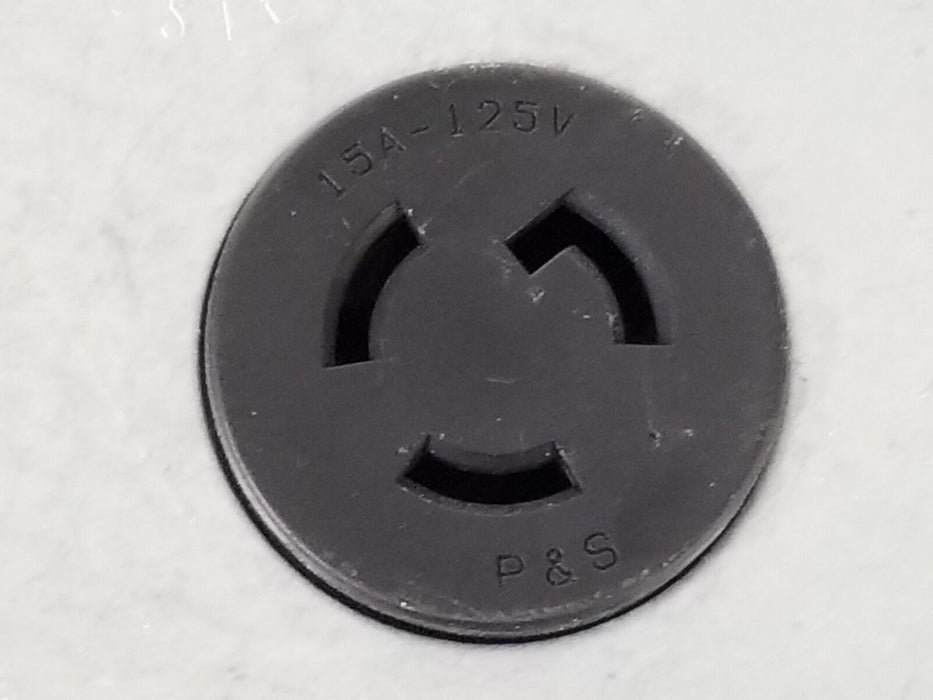 LOT OF 2 P&S 15A-125V PLUGS W/ STEEL CITY 5401 LR STL OCT BX CVR 4IN DIA SGL RCP