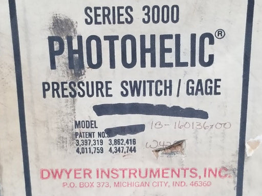 DWYER 13-160136-02 PHOTOHELIC PRESSURE GAGE WE1206LR50 , CIRCUIT: HH 120V
