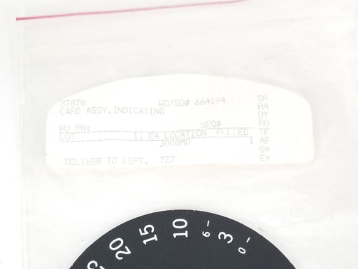 NEW MDT BIOLOGIC COMPANY 37878 CARD ASSY, INDICATING