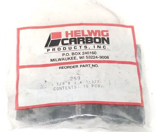 BAG OF 10 NEW HELWIG CARBON PART NO: 259 CARBON BRUSHES 3/8X1X1-1/2