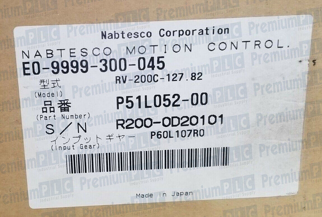 FANUC NABTESCO EO-9999-300-045 VIGODRIVE REDUCER RV-200C-127.82 P51L052-00 NIB