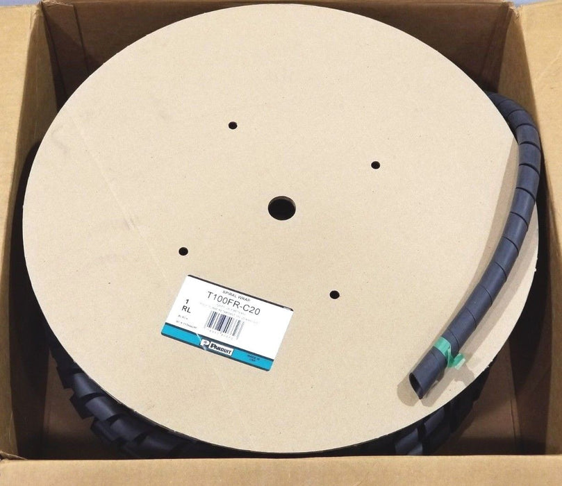 NIB PANDUIT T100FR-C20 SPIRAL WRAP 100 FT. (30.5M) POLY. FLAME RETARDANT 1 IN.
