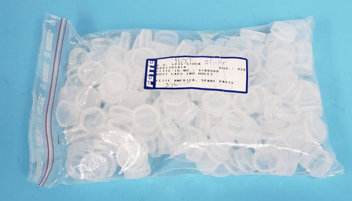 LOT OF 200 NEW FETTE SPARE PARTS CO. 3100500 CLEAR NO HOLE DUST CAPS