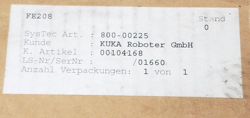 NEW KUKA ROBOTICS 390-00214-0 RELAY BOARD 00104168 / 800-00225 / 390002140